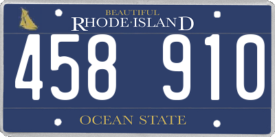 RI license plate 458910