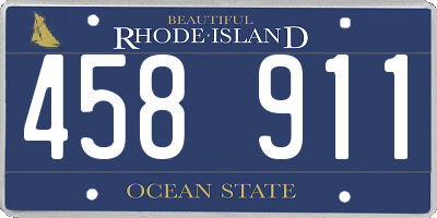 RI license plate 458911