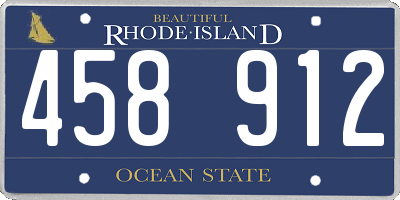 RI license plate 458912