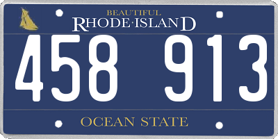RI license plate 458913