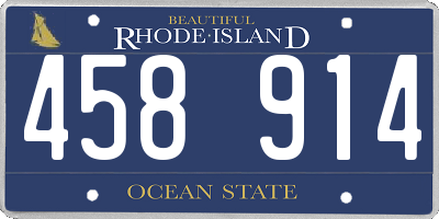 RI license plate 458914