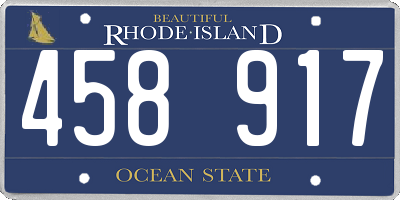 RI license plate 458917