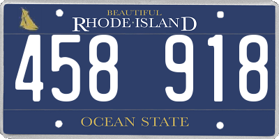 RI license plate 458918