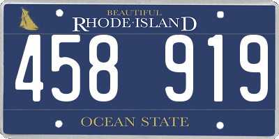 RI license plate 458919