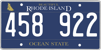 RI license plate 458922