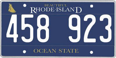 RI license plate 458923