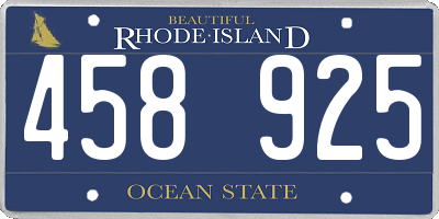 RI license plate 458925
