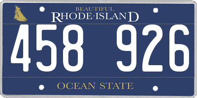 RI license plate 458926