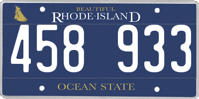 RI license plate 458933