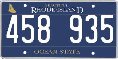 RI license plate 458935