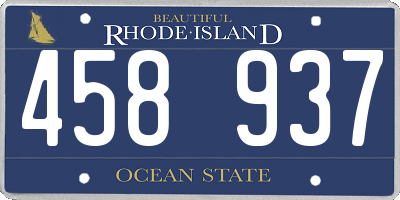 RI license plate 458937