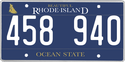 RI license plate 458940