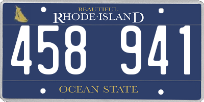 RI license plate 458941