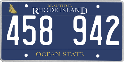 RI license plate 458942