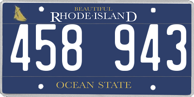 RI license plate 458943
