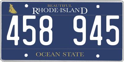 RI license plate 458945