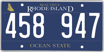 RI license plate 458947