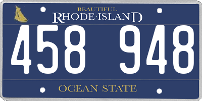 RI license plate 458948