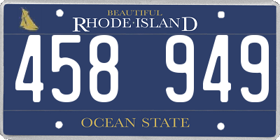 RI license plate 458949