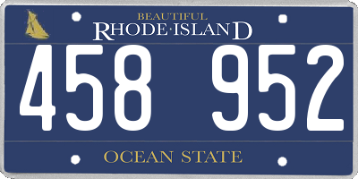 RI license plate 458952