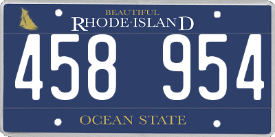 RI license plate 458954