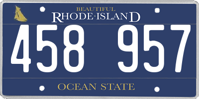 RI license plate 458957