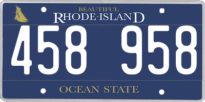 RI license plate 458958