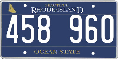 RI license plate 458960