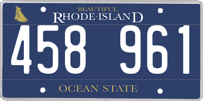 RI license plate 458961