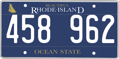 RI license plate 458962