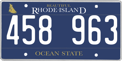 RI license plate 458963
