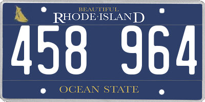 RI license plate 458964