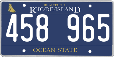 RI license plate 458965