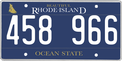 RI license plate 458966