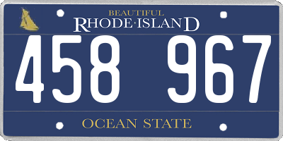 RI license plate 458967