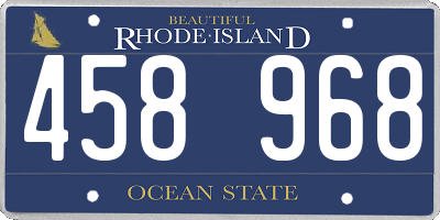 RI license plate 458968