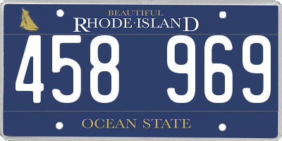RI license plate 458969
