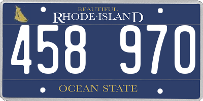 RI license plate 458970