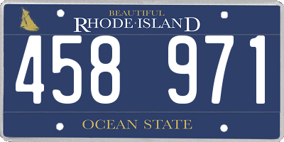 RI license plate 458971