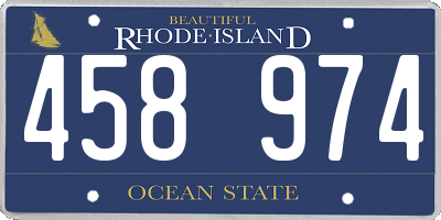 RI license plate 458974
