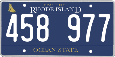 RI license plate 458977