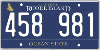 RI license plate 458981