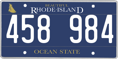 RI license plate 458984