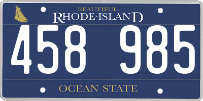 RI license plate 458985