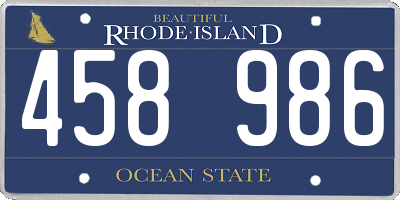 RI license plate 458986