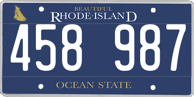 RI license plate 458987