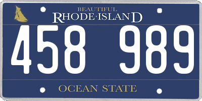 RI license plate 458989
