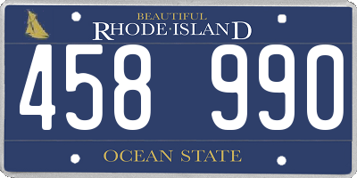 RI license plate 458990