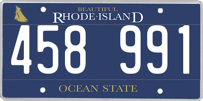 RI license plate 458991