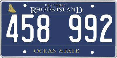 RI license plate 458992